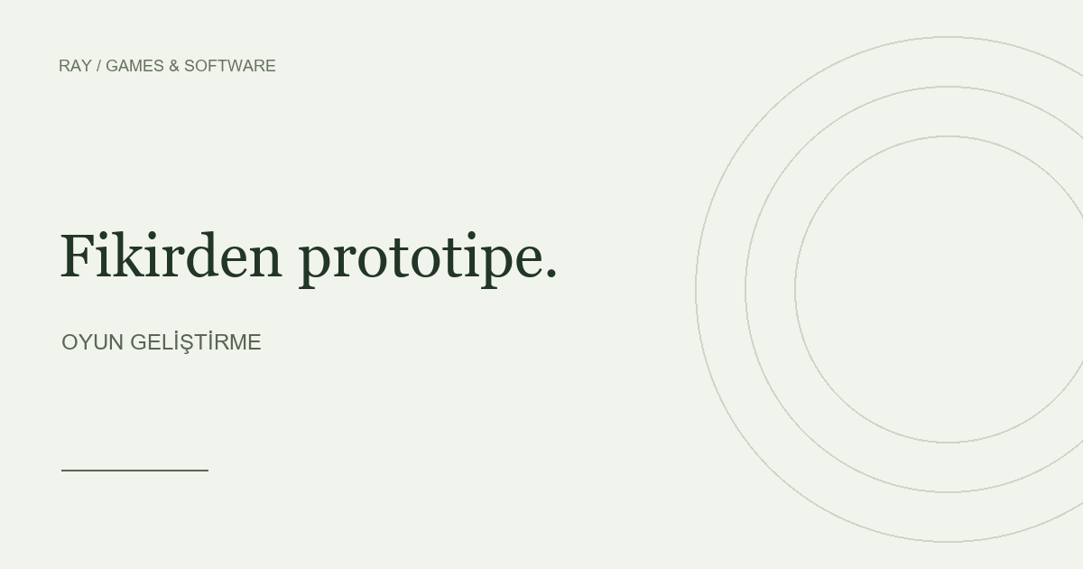 Bir oyun prototipinin planlama notları
